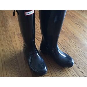 Hunter boots original tall glossy black 7 gloss